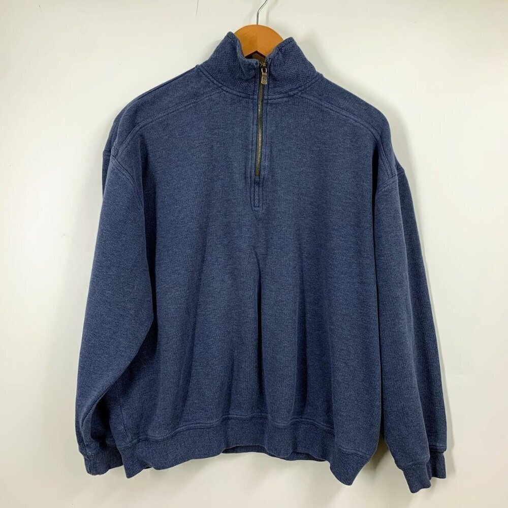 Tommy Bahama Men's 1/4 Ribbed 100% Cotton Long Sleeve Pullover Sweatshirt SZ M